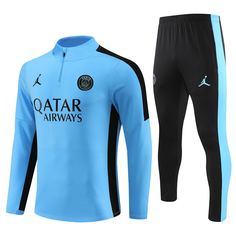 Paris Saint-Germain PSG 23-24 Kids Long Sleeve Training Set Light Blue